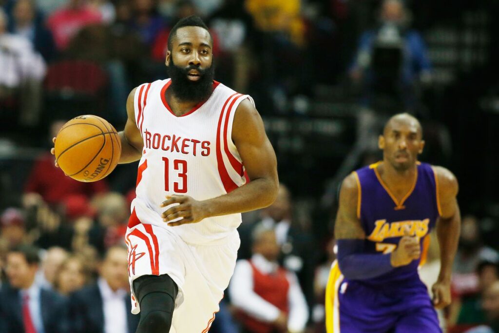 James Harden and Kobe Bryant